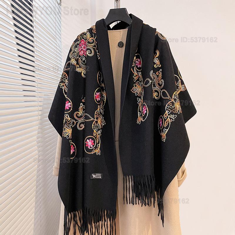 Go Ethnic Fashion - Женская винтажная этническая шаль-пашмина с вышивкой